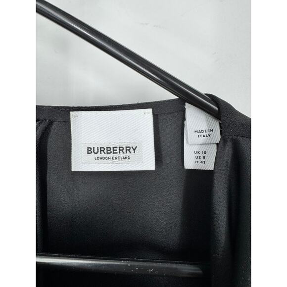 Burberry  Draped Satin-back Crepe Dress in Black - Picture 5 of 6